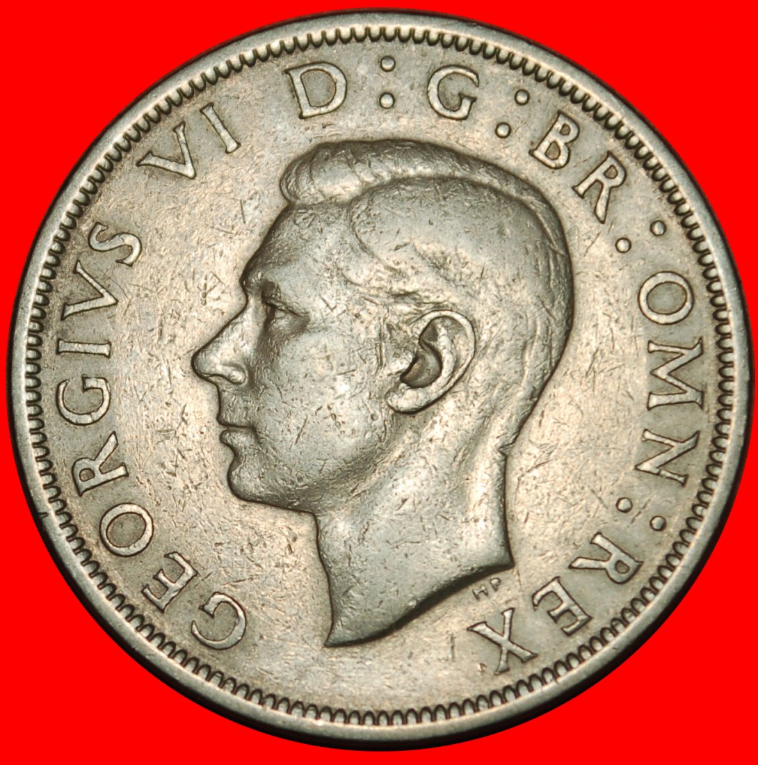  Ⰶ WITHOUT INDIA (1949-1952): GREAT BRITAIN★ HALF CROWN 1951! GEORGE VI 1937-★LOW START ★ NO RESERVE!   