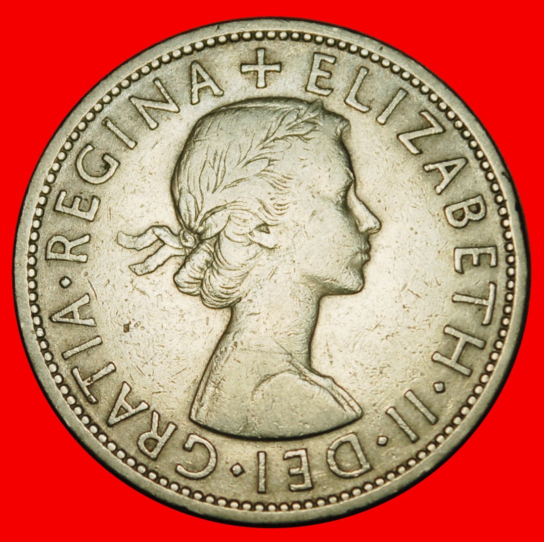  Ⰶ COAT OF ARMS (1954-1970):GREAT BRITAIN★HALF CROWN 1955! ELIZABETH II 1953-★LOW START ★ NO RESERVE!   