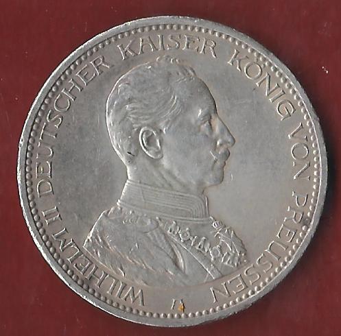  Preussen 5 Mark Kaiser in Uniform 1913 Münzenankauf Koblenz Frank Maurer AI321   