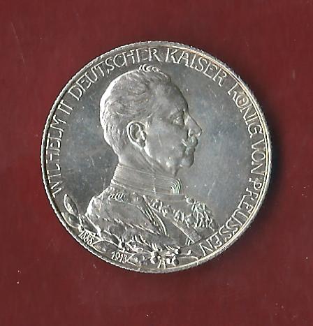  Preussen 2 Mark Kaiser in Uniform 1913 Münzenankauf Koblenz Frank Maurer AI322   