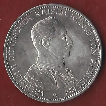  Preussen 3 Mark Kaiser in Uniform 1914 Münzenankauf Koblenz Frank Maurer AI325   