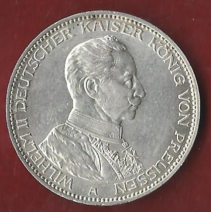  Preussen 3 Mark Kaiser in Uniform 1914 Münzenankauf Koblenz Frank Maurer AI327   