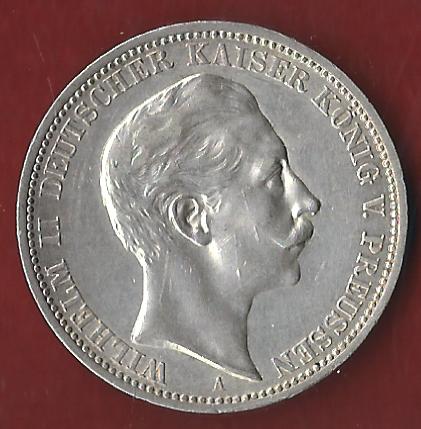  Preussen 3 Mark Wilhelm II 1903 Münzenankauf Koblenz Frank Maurer AI331   