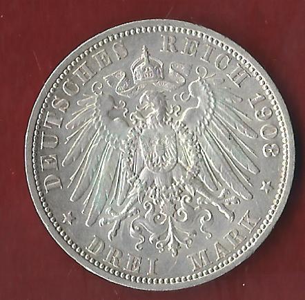  Preussen 3 Mark Wilhelm II 1903 Münzenankauf Koblenz Frank Maurer AI331   