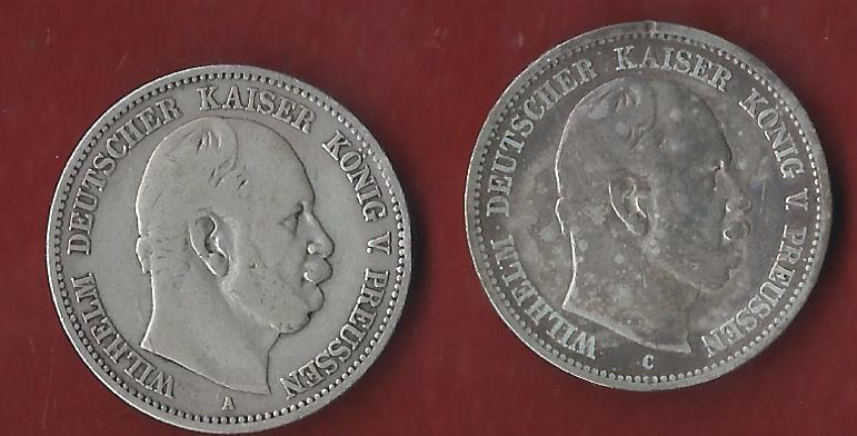  Preussen 2x2 Mark Wilhelm I Münzenankauf Koblenz Frank Maurer AI332   
