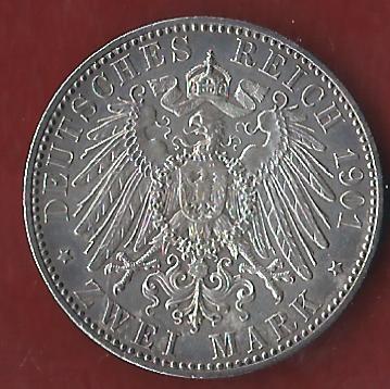  Preussen 2 Mark Wilhelm II 200 Jahre 1901 Münzenankauf Koblenz Frank Maurer AI334   