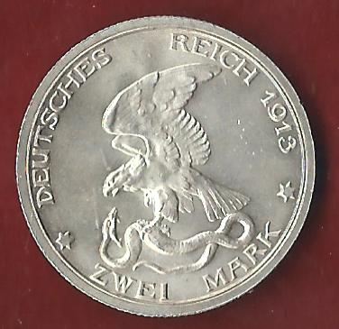  Preussen 2 Mark Befreiungskriege 1913 Münzenankauf Koblenz Frank Maurer AI339   