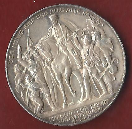  Preussen 3 Mark Befreiungskriege 1913 Münzenankauf Koblenz Frank Maurer AI340   