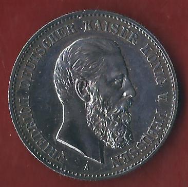  Preussen 2 Mark Friedrich III 1888 Münzenankauf Koblenz Frank Maurer AI346   