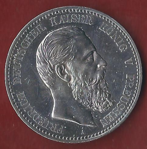  Preussen 5 Mark Friedrich III 1888 Münzenankauf Koblenz Frank Maurer AI347   