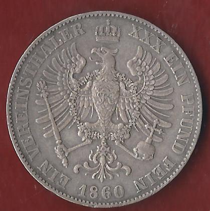  Preussen Thaler 1860 vz Münzenankauf Koblenz Frank Maurer AI351   