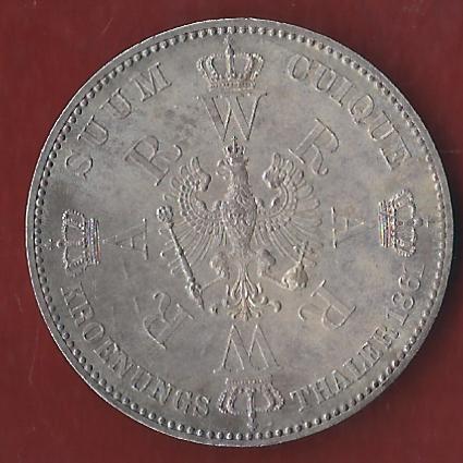  Preussen Thaler 1861  Münzenankauf Koblenz Frank Maurer AI354   