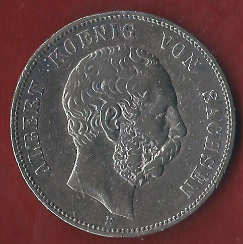  Sachsen 5 Mark 1875 Münzenankauf Koblenz Frank Maurer AI357   