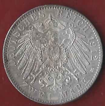  Sachsen 2 Mark 1912 Münzenankauf Koblenz Frank Maurer AI358   