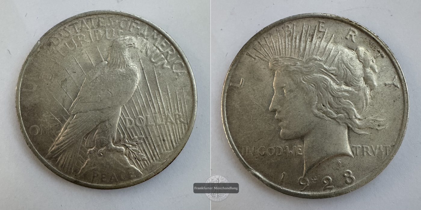  USA 1 Dollar 1923 Peace Dollar FM-Frankfurt KM#150 Feinsilber: 24,057g   