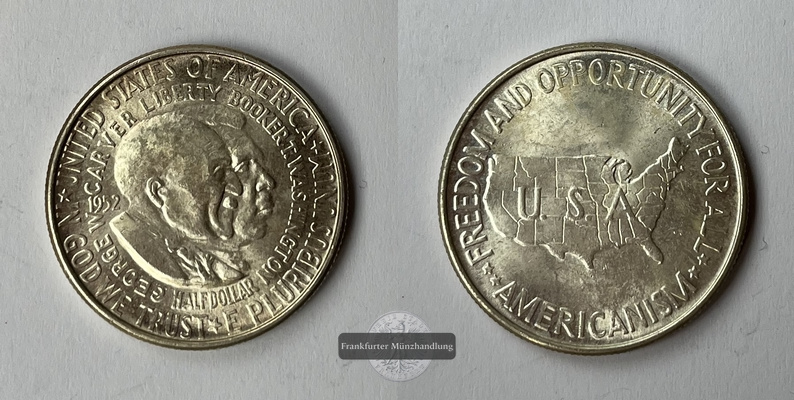  USA  1/2 Dollar  1952  Washington-Carver KM#200  FM-Frankfurt  Feinsilber: 11,25g   