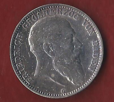  Baden 2 Mark 1907 Münzenankauf Koblenz Frank Maurer AI365   