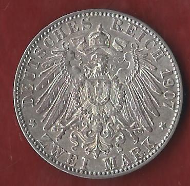  Baden 2 Mark 1907 Münzenankauf Koblenz Frank Maurer AI365   