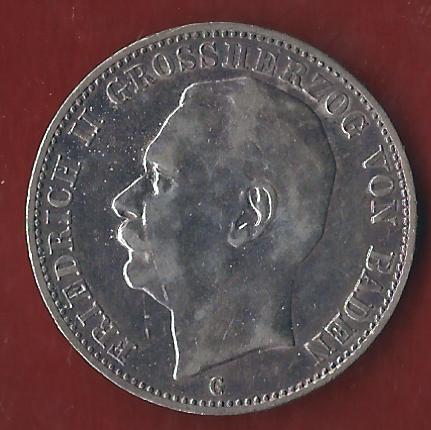  Baden 3 Mark 1912 Münzenankauf Koblenz Frank Maurer AI366   