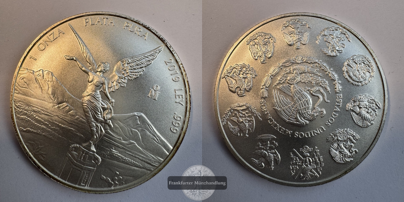  Mexico 1 Onza Libertad Plata Pura 2019 FM-Frankfurt KM#639 Feinsilber: 31,06   