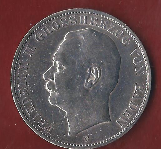  Baden 5 Mark 1913 Münzenankauf Koblenz Frank Maurer AI369   