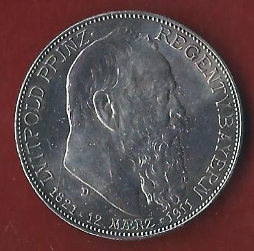  Bayern 2 Mark Luitpold 1911 Münzenankauf Koblenz Frank Maurer AI371   