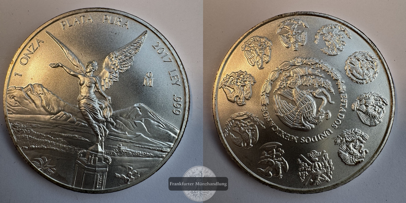  Mexico 1 Onza Libertad Plata Pura 2017 FM-Frankfurt KM#639 Feinsilber: 31,06   
