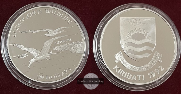  Kiribati  20 Dollar  Großer Albatros 1992  FM-Frankfurt  Feinsilber: 29,11g   