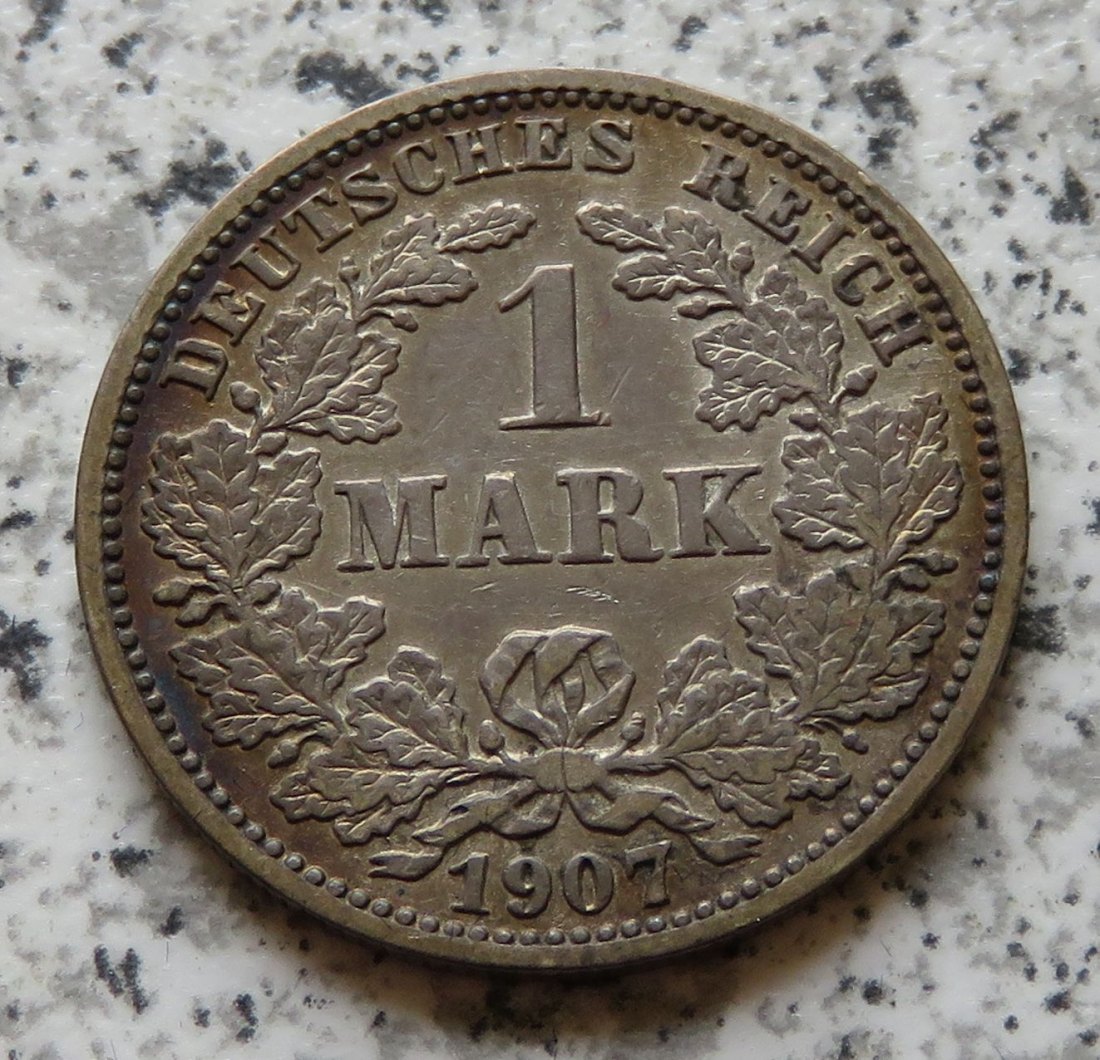 Kaiserreich 1 Mark 1907 J   