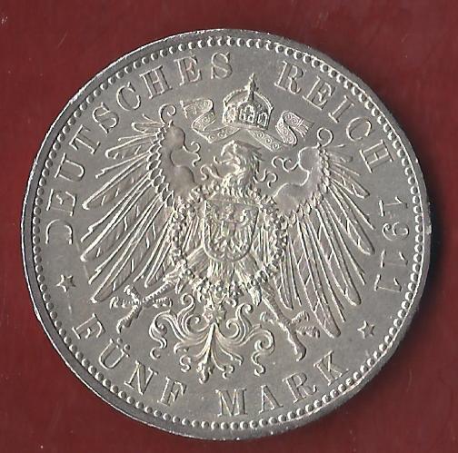  Bayern 5 Mark Luitpold 1911 Münzenankauf Koblenz Frank Maurer AI373   