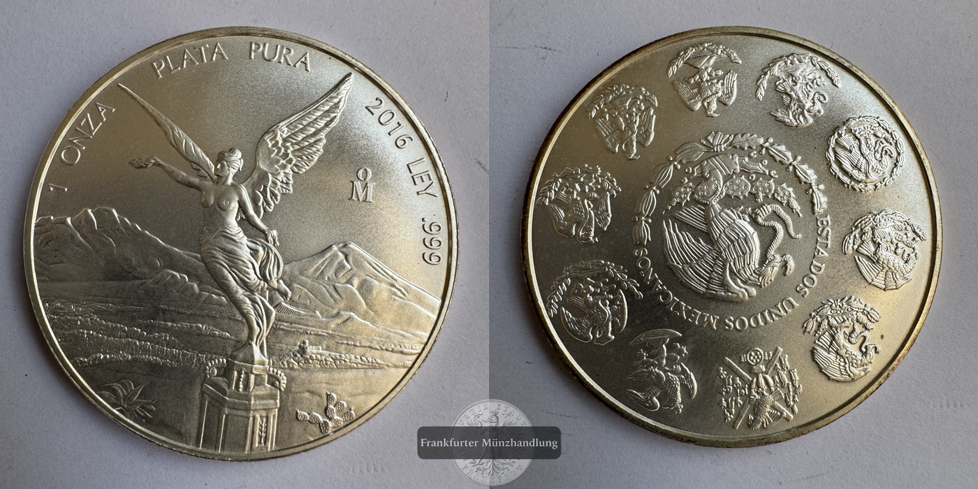  Mexico 1 Onza Libertad Plata Pura 2016 FM-Frankfurt KM#639 Feinsilber: 31,1g   