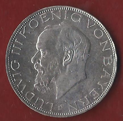  Bayern 3 Mark Ludwig 1914  Münzenankauf Koblenz Frank Maurer AI378   