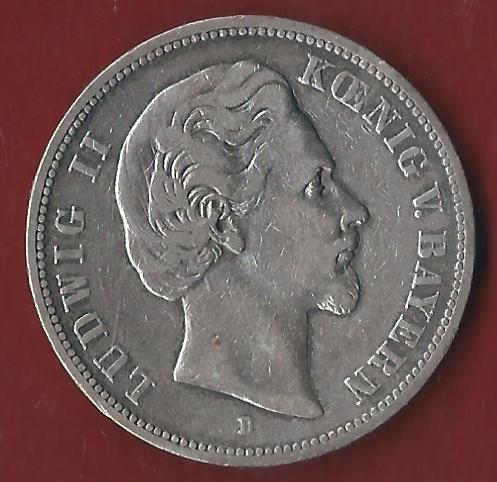  Bayern 5 Mark Ludwig II 1874  Münzenankauf Koblenz Frank Maurer AI379   