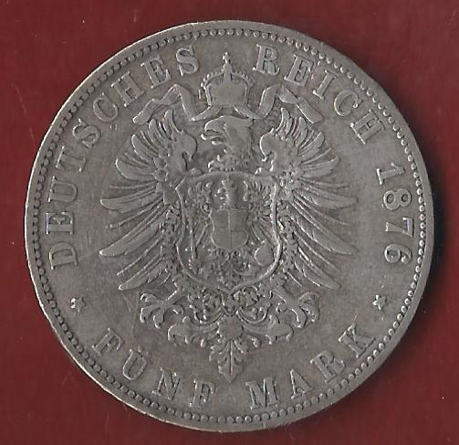  Hamburg 5 Mark 1874  Münzenankauf Koblenz Frank Maurer AI384   