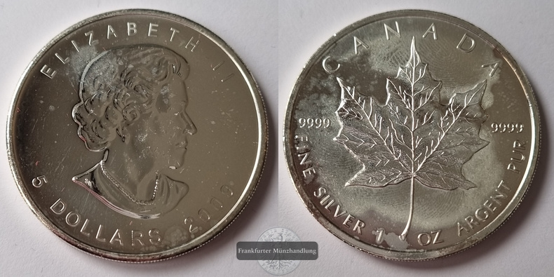  Kanada 5 Dollar  2009  Maple Leaf   FM-Frankfurt    Feinsilber: 31g   
