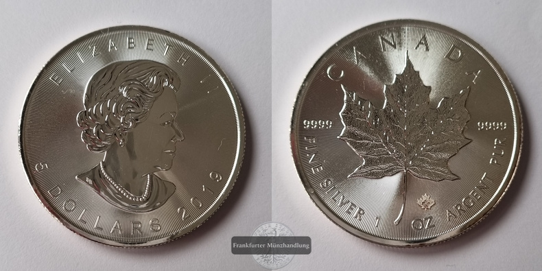 Kanada 5 Dollar  2019  Maple Leaf   FM-Frankfurt    Feinsilber: 31g   