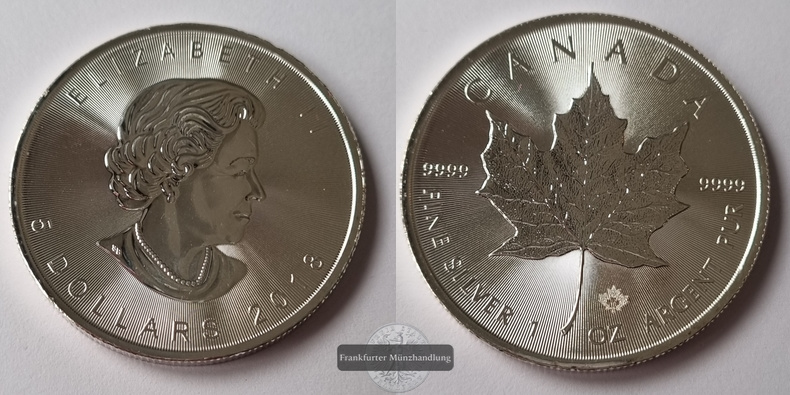  Kanada 5 Dollar  2018  Maple Leaf   FM-Frankfurt    Feinsilber: 31g   