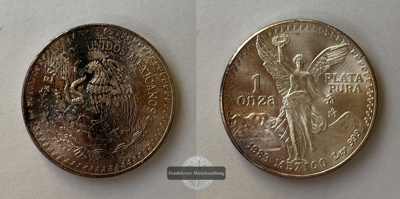  Mexico 1 Onza Libertad Plata Pura 1983 KM#494.1 FM-Frankfurt Feinsilber: 31,06g   