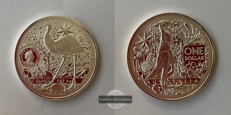  Australien 1 Dollar 2021 Coat of Arms KM#4114 FM-Frankfurt KM#4126 Feinsilber: 31,06g   