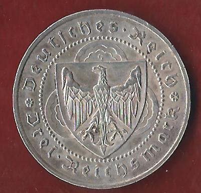  Weimar 3 Mark Vogelweide 1930 G Münzenankauf Koblenz Frank Maurer AI399   