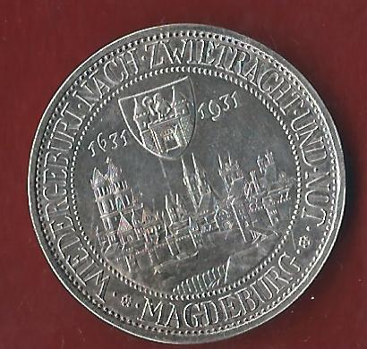  Weimar 3 Mark Magdeburg 1931 A Münzenankauf Koblenz Frank Maurer AI400   