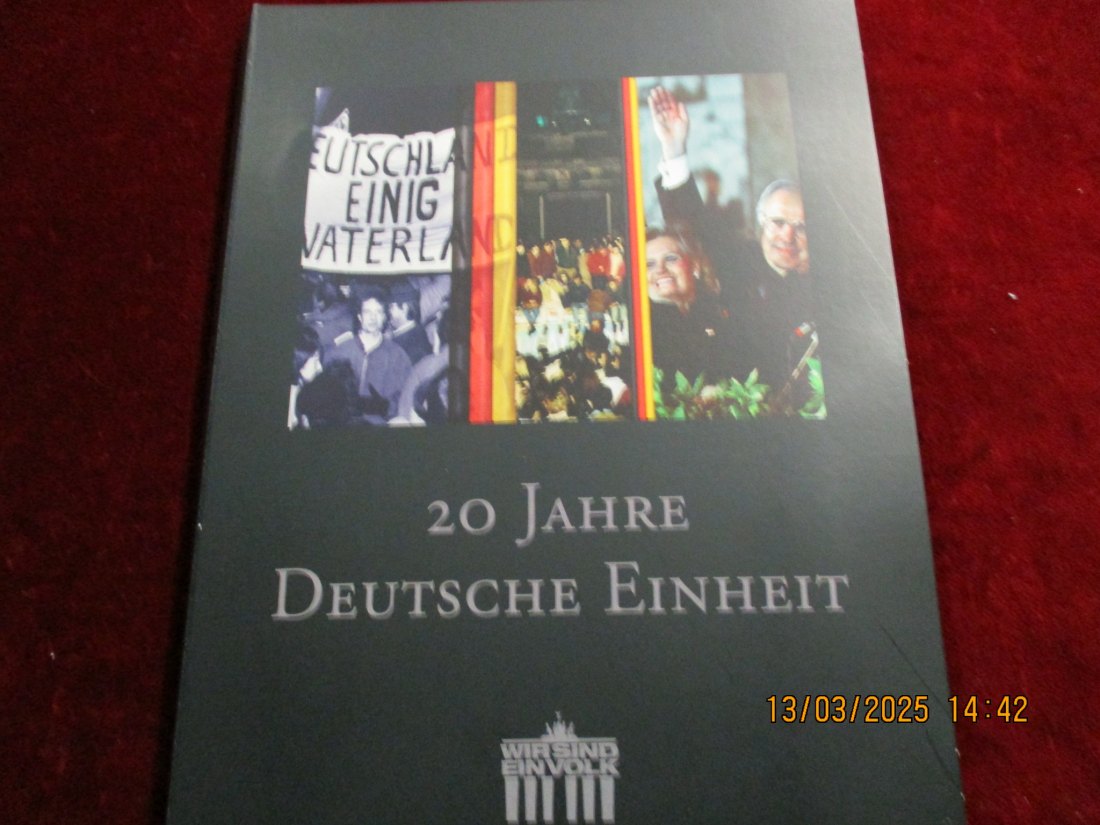  20 Jahre Deutsche Einheit 333er Silber Gewicht:72,5 g rau   