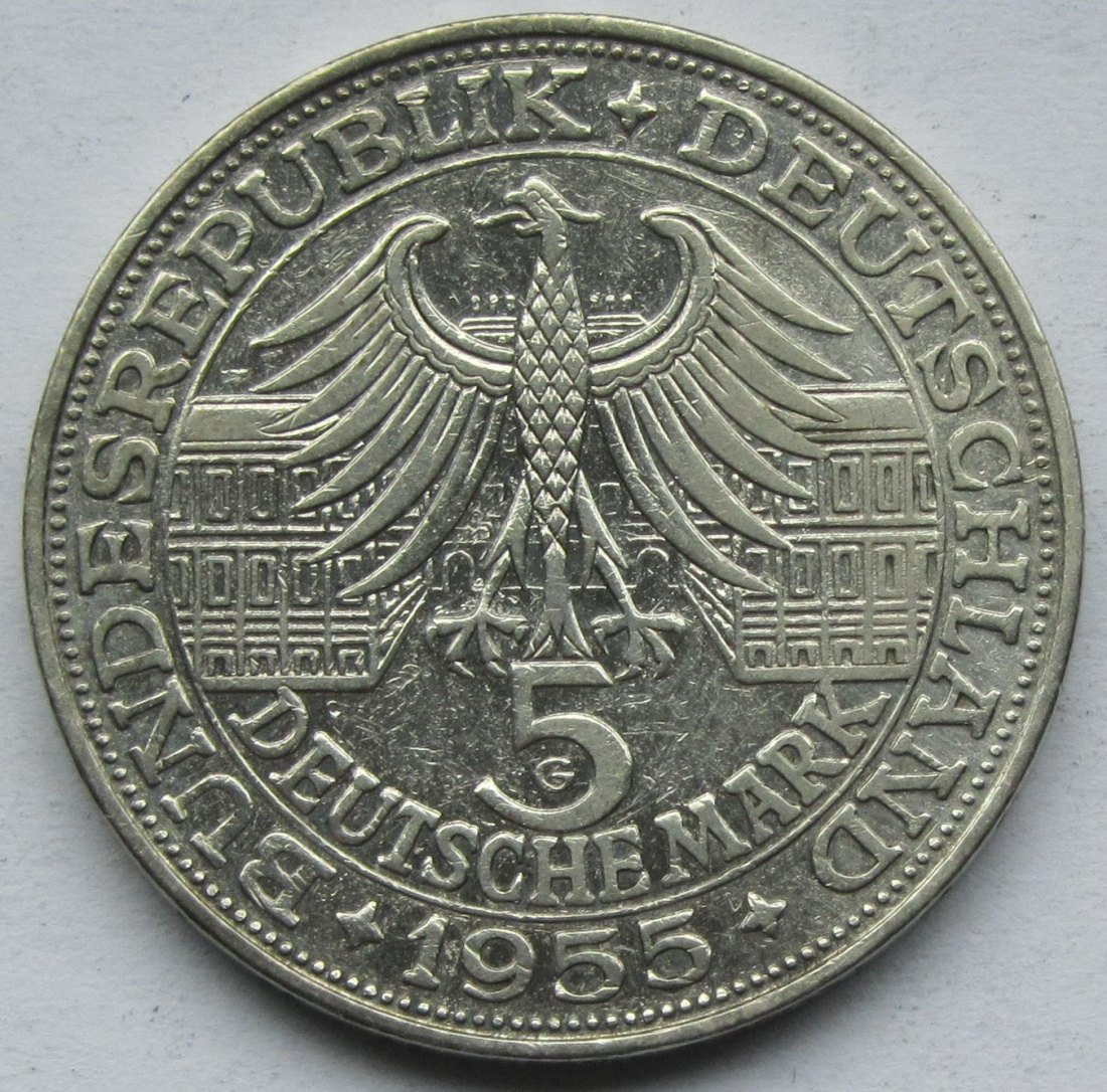  Deutschland: 5 DM Markgraf von Baden 1955   