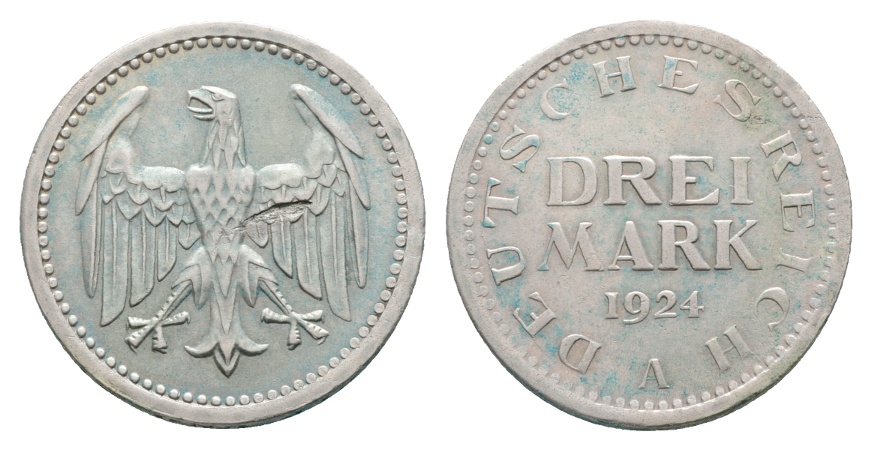  Weimarer Republik; 3 Mark 1924   