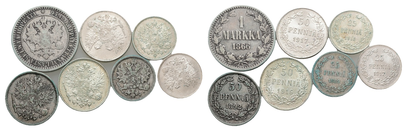  Finnland; Lot Kleinmünzen ( 7 Stück)   
