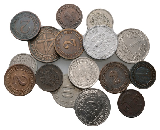  Deutsches Reich; Lot Kleinmünzen ( 17 Stück)   