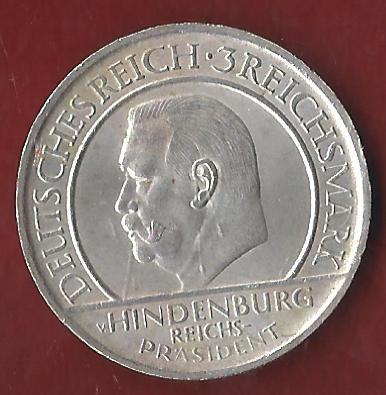  Weimar 3 Mark Schwurhand 1929 A Münzenankauf Koblenz Frank Maurer AI405   