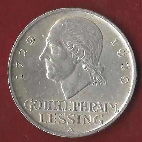  Weimar 5 Mark Lessing 1929 D Münzenankauf Koblenz Frank Maurer AI407   