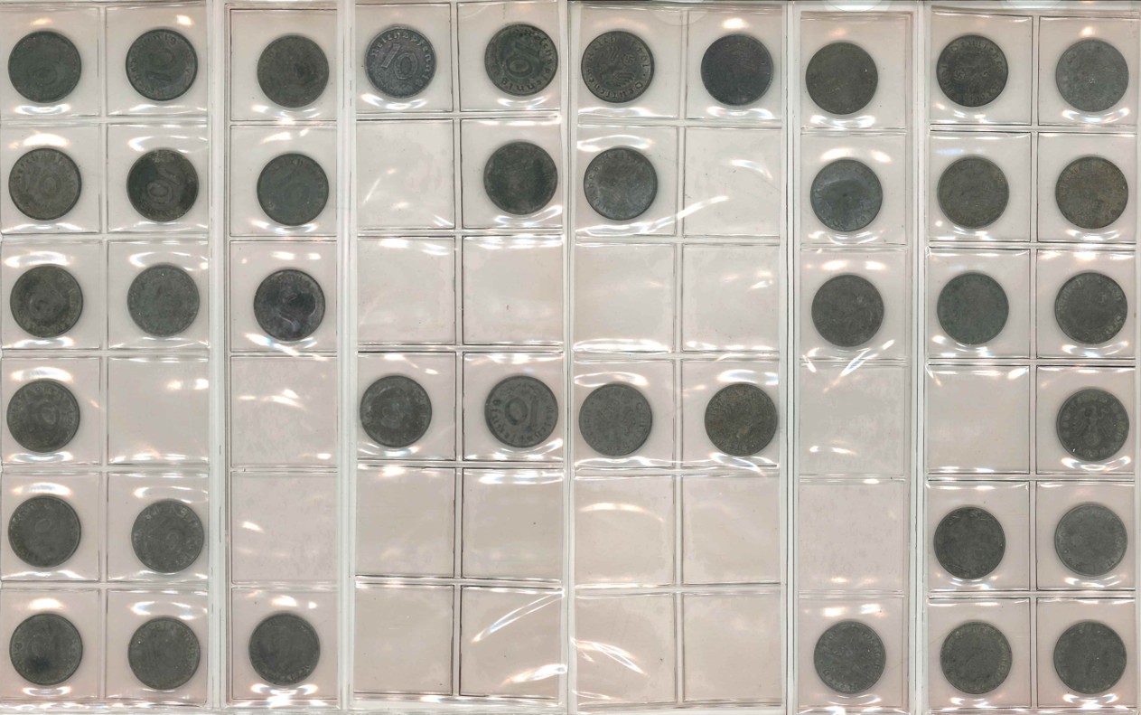  Drittes Reich; 10 Pfennig; Lot Kleinmünzen ( 20 Stück)   