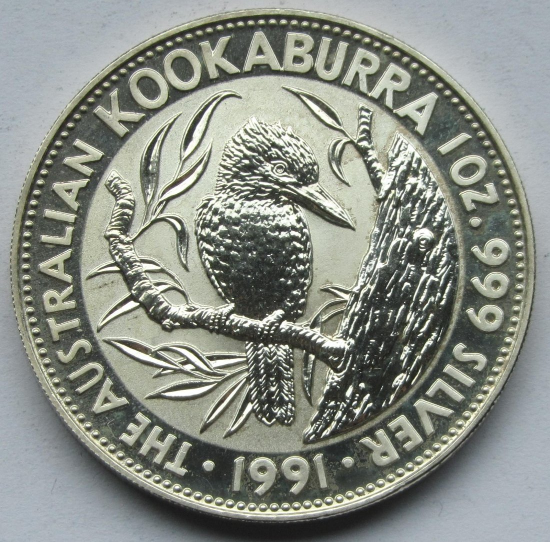  Australien: Silberunze Kookaburra 1991   
